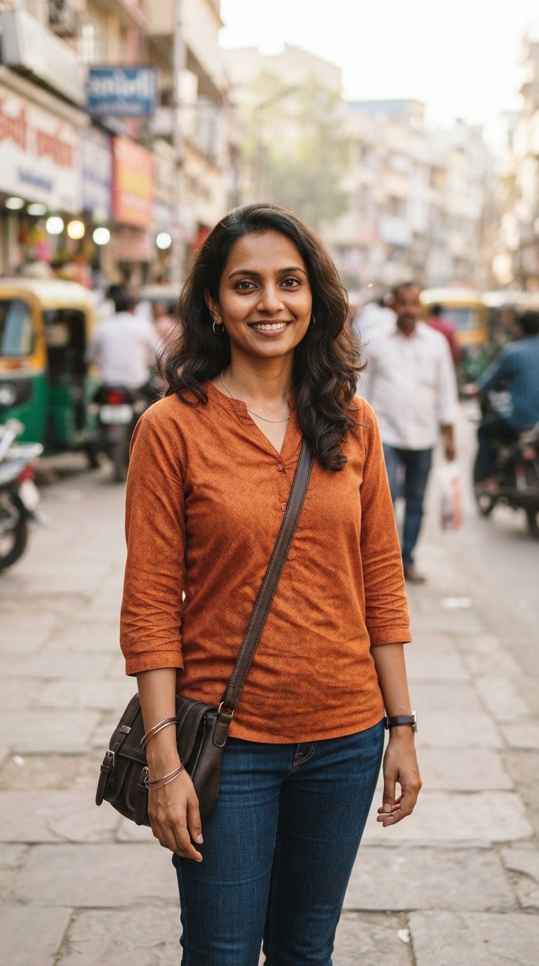 Ananya Kapoor, local India guide, exploring the streets of India